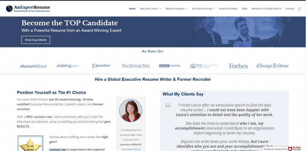 An Expert Resume Screenshot